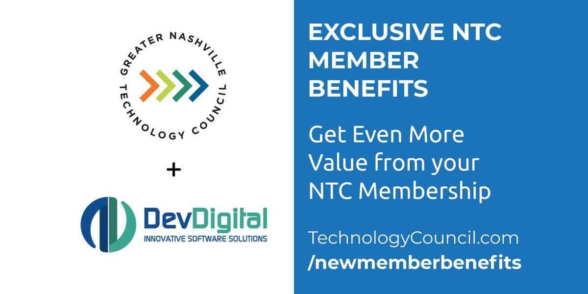 nashtechcouncil's tweet image. The NTC &amp;amp; @Dev_Digital are partnering to offer our members with exclusive potential service discounts including:
- Initial project consultation
- ADA website audit &amp;amp; compliance
- SEO audit &amp;amp; service
- Logo design, website development &amp;amp; hosting
Learn more bit.ly/3ogEXIN