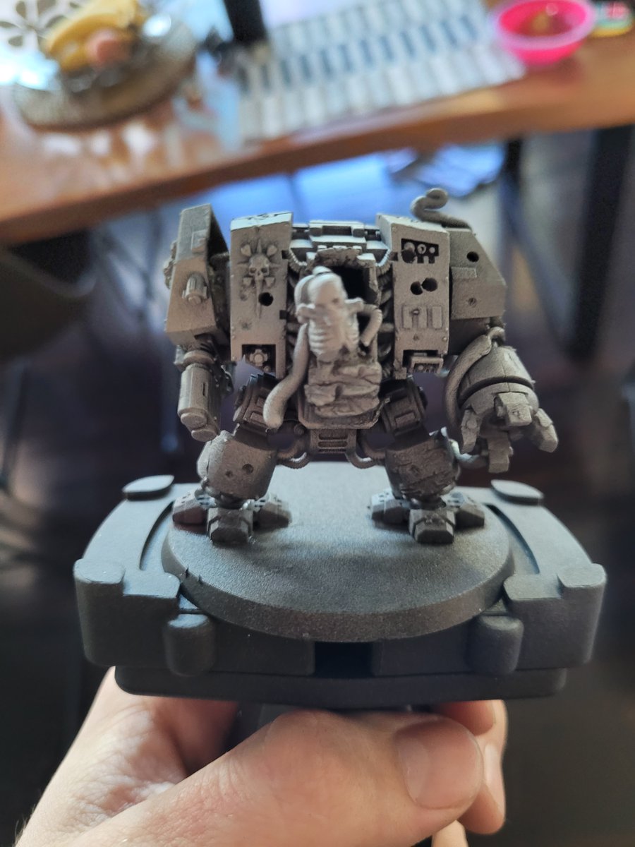 FumbleThrough's tweet photo. Lindsey found this old trashed Dreadnaught that he had started converting for a diorama idea. This is the before shot. Stay tuned for the after.
Show us some of your favourite conversions.
#fumblethrough #miniatureconversion #warhammer40k #dreadnaught #notcomplete https://t.co/iYSvqZXhGa