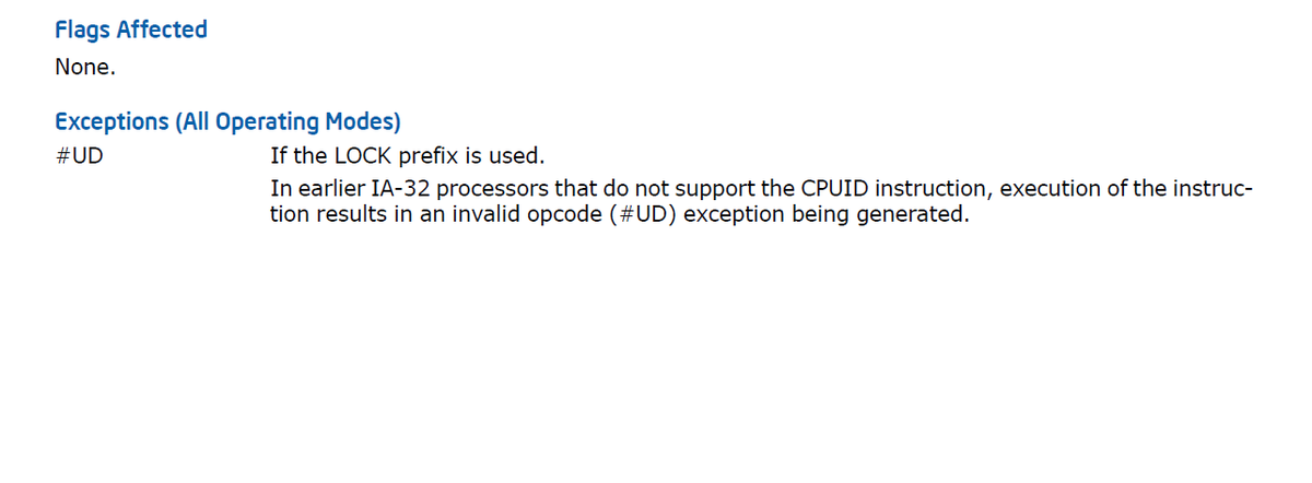 Now I know that there's an undocumented condition under which CPUID instruction can raise #GP exception being called from user mode...