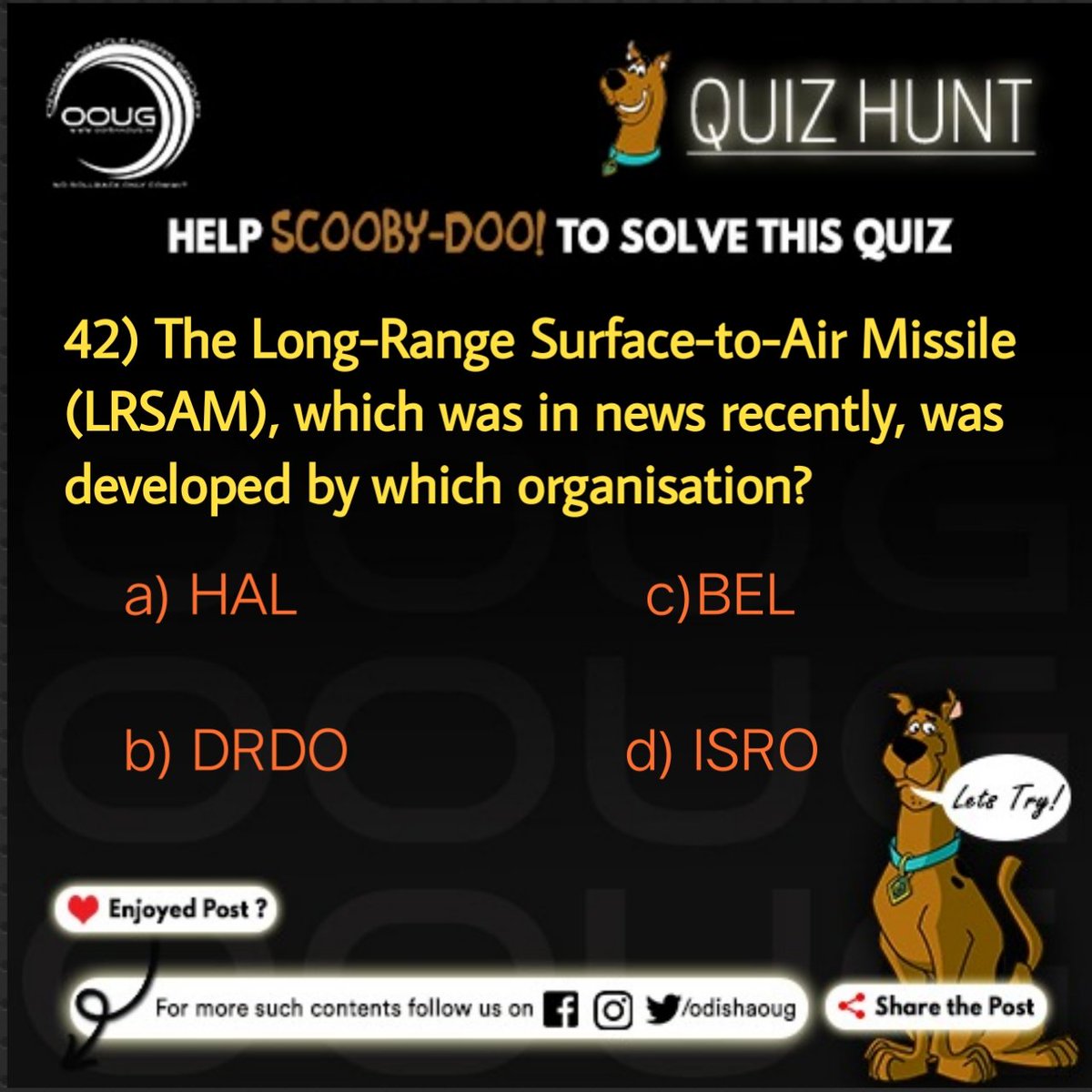 ooug2011's tweet photo. #quiz #currentaffairs #gk #generalknowledge #knowledge #interesting #solve #ANSWER #follow #ooug #Odisha https://t.co/7lzs0wwJ6Q