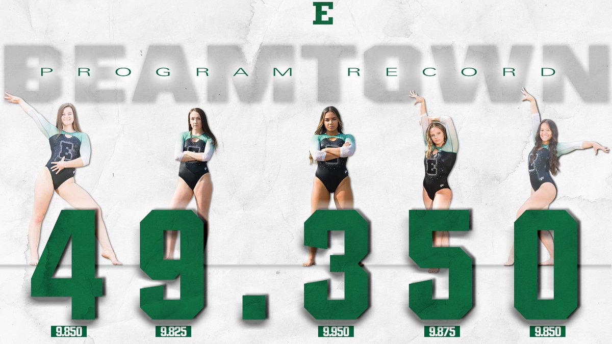EMUGym's tweet photo. 𝐖𝐞𝐥𝐜𝐨𝐦𝐞 𝐭𝐨 𝐁𝐞𝐚𝐦𝐭𝐨𝐰𝐧❗️

The Eagles earned a program record 49.350 on beam Sunday, Feb. 21 at Western Michigan. 💪

@jadarondeau scored 9.950 to move up to 2nd all-time on beam in the record books. 🥈

#EMUEagles | #NoMattErWhat https://t.co/UUn0djC5m9