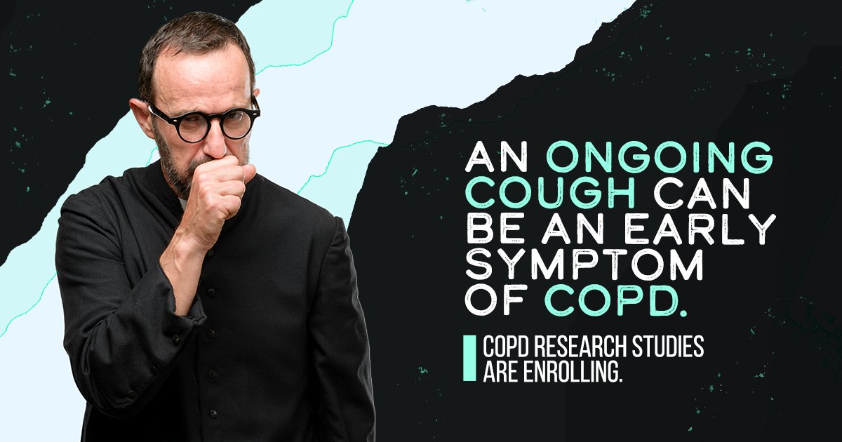 csp_miami's tweet photo. An early symptom of COPD is a chronic cough. Learn more about our COPD studies by visiting: 
https://t.co/heLAt35hcw 
#clinicalsitepartners #orlando #miami #leesburg #volunteer #clinicaltrials #researchstudies #copd #research https://t.co/vX6vnxG5H4