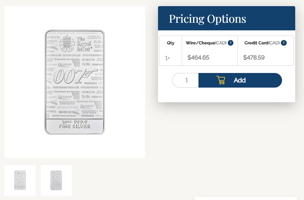 GalenMcNamara's tweet photo. Now that our financing is closed, it's time to get back to work in the field. To celebrate I bought this cool 007 10oz #silver bar from @SprottMoney. Personally I love the more eccentric bars and coins. #silver #keepstacking #ssvr #ssvrf https://t.co/PWio086PvM