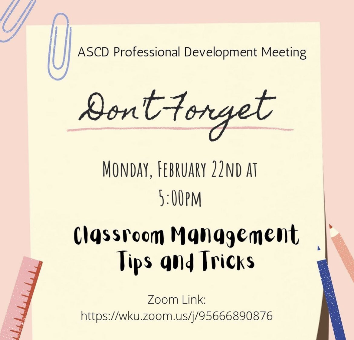 ascd_wku's tweet photo. DON’T FORGET!!! Tonight at 5!

Invite all your friends &amp; come with all of your questions. Can’t wait to see you all tonight! 

Link is in bio! https://t.co/MVIv2pyflY