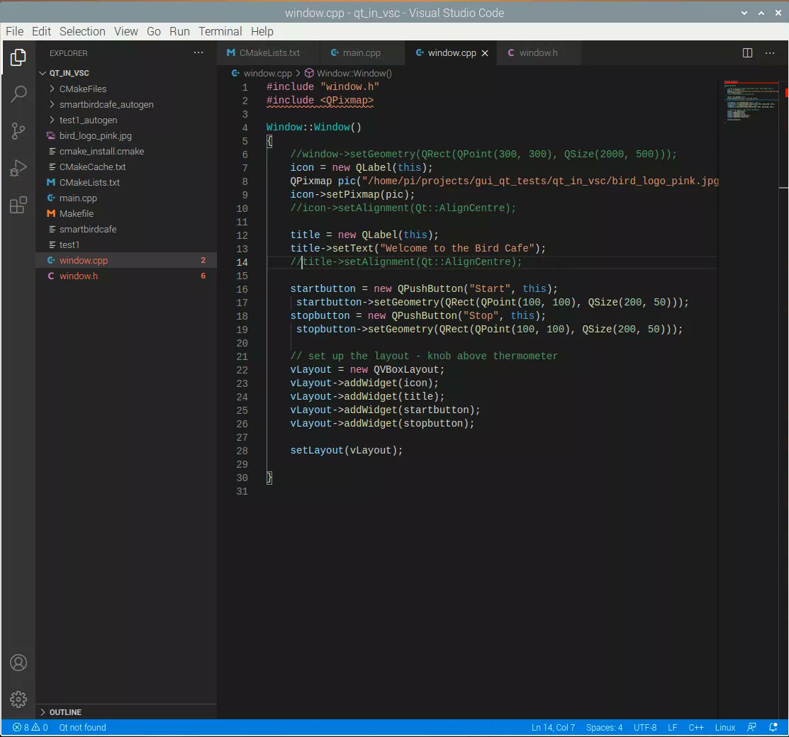 smartbirdcafe's tweet image. Meet the team 1/4 -
Hey, I'm Alena and I'm in charge of the GUI for our smart bird cafe!
We have a little prototype design on the last slide and I am going to work on integrating this with Joe's part, coming soon, over the next week.
-Alena
#raspberrypi #guidesign