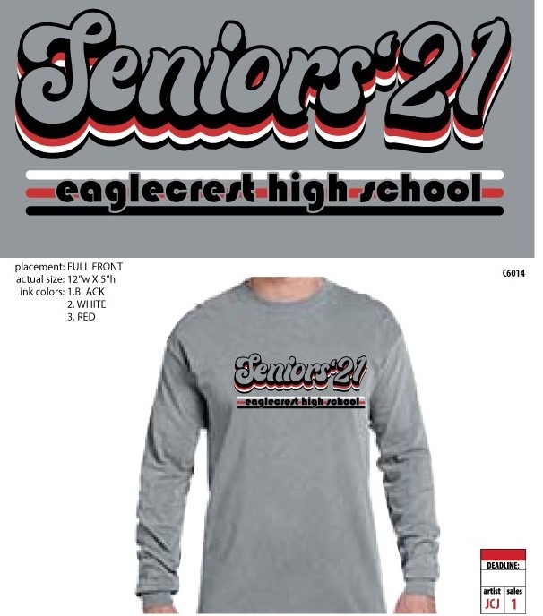 WeAreEaglecrest's tweet photo. Senior shirts are on sale in the Activities office! The cost is $20. You can pay in cash or online with Revtrak! https://t.co/jUaUFD5rSP