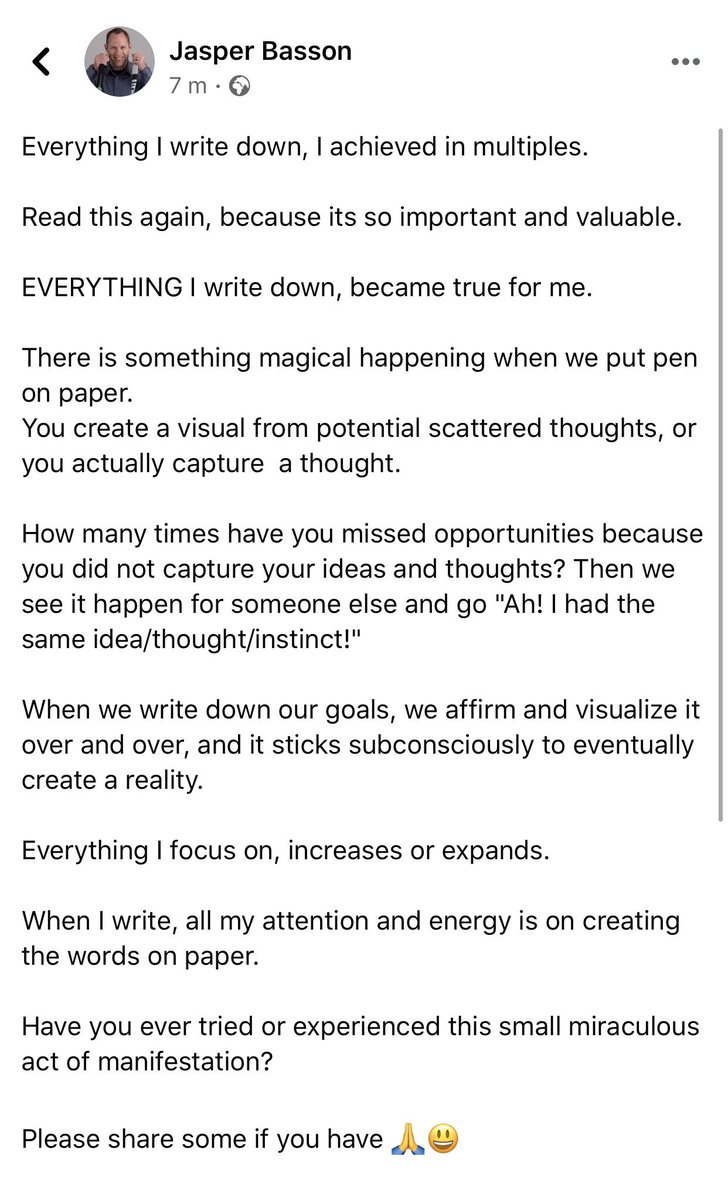 Everyhing I wrote down, became true 🙌