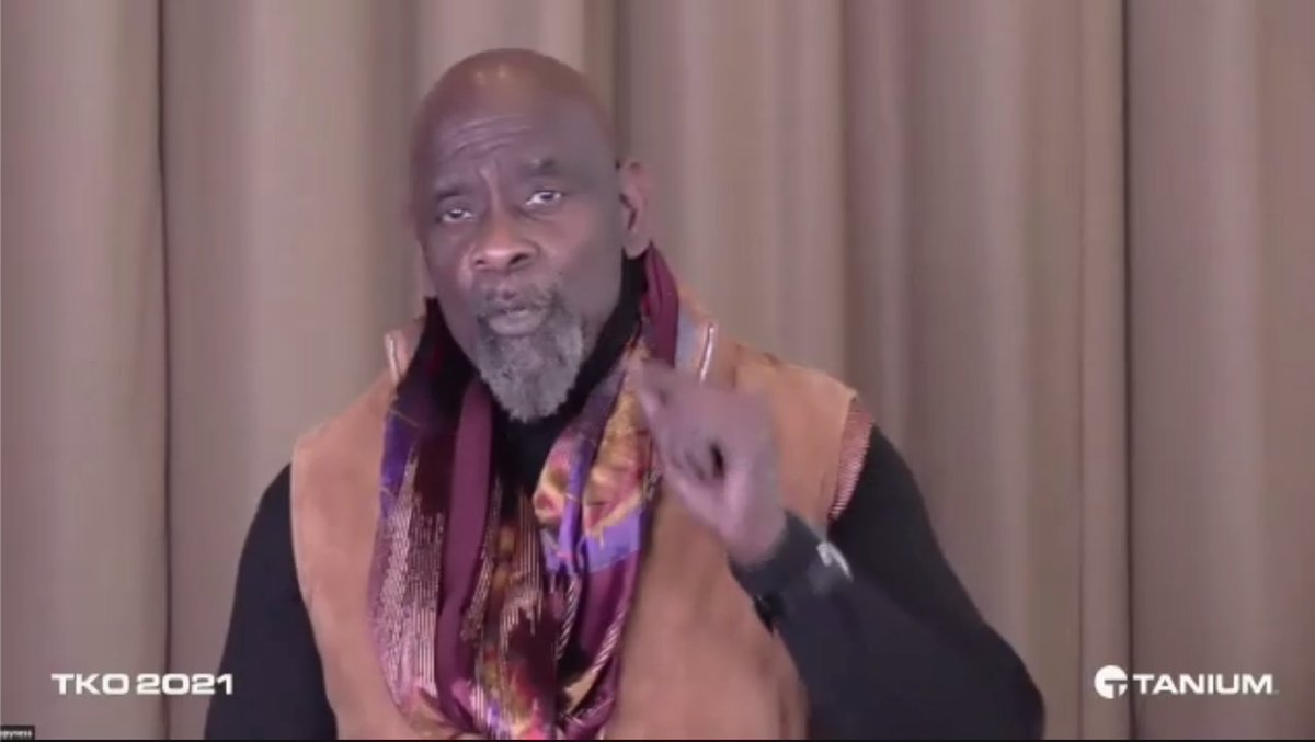 Tanium's tweet image. &quot;Why do you spell HappYness with a Y?&quot;

Because it is your responsibility to create happiness for yourself. You. - Chris Gardner #PursuitofHappyness 

So inspiring to have @CEOofHappYness at our company kickoff! #TKO2021