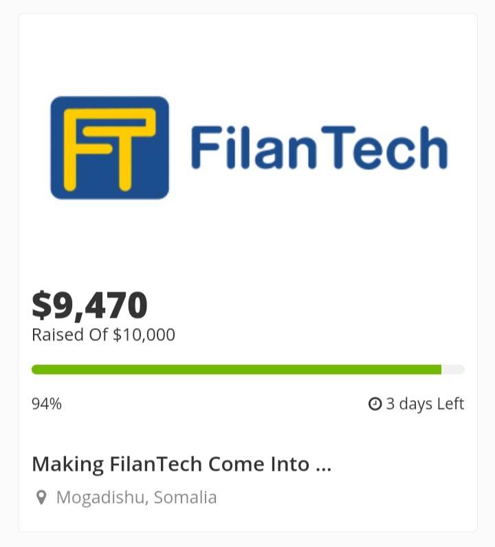 #Day24 Update ($9,470):

Just $530 remaining till we hit the mark! Thank U 4 donating generously ❤

You're all again kindly requested to donate just $1 and Spread the word out and share it with your friends and family.

EVC: 0614965914
eDahab: 0624965914

kaal.so/campaign1/maki…
