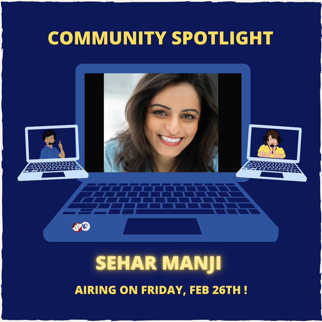 ✨ANOTHER COMMUNITY SPOTLIGHT IS HERE!✨ 

This week, we are joined by improviser, improv teacher, actor, writer, standup and sketch comedian Sehar Manji! 

Join us for a new episode on Friday, February 26th as host Camila Fitzgibbon!

#weareqctheatre #wearestillqctheatre