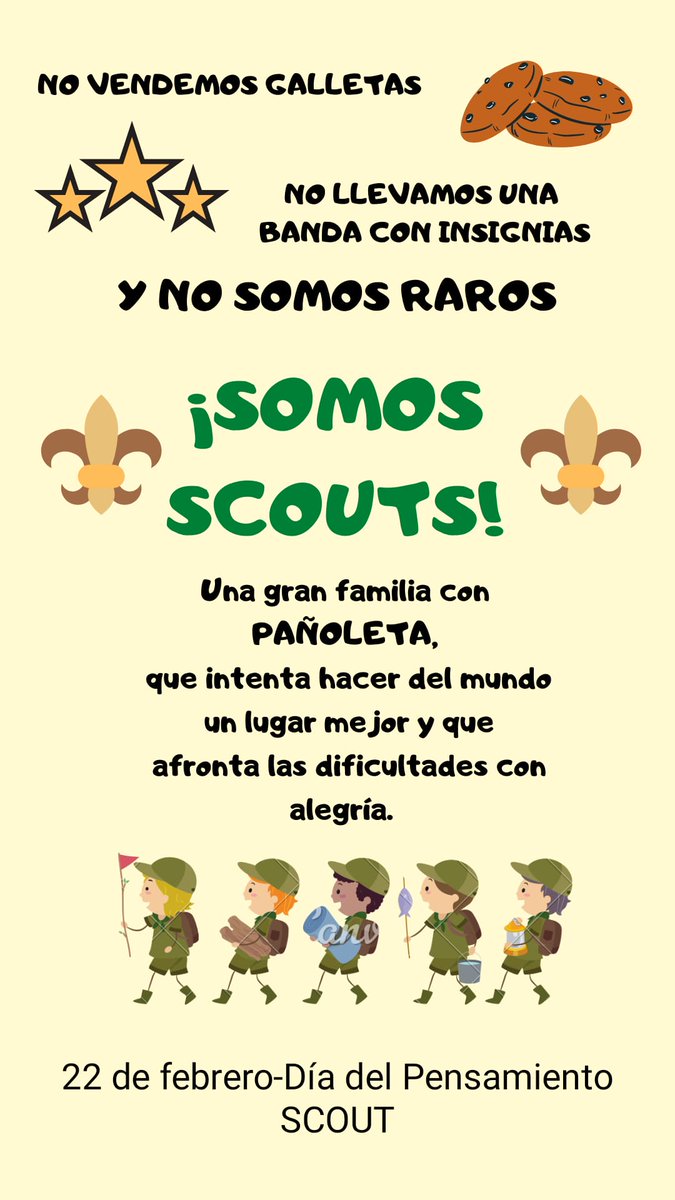 UPTuaregGSOrion's tweet photo. ⚜️Feliz día del pensamiento Scout a todos!!⚜️
#diadelpensamientoscout #orgulloscout #unavezscoutsiemprescout
Cartel hecho por nuestra pionera Miriam López https://t.co/aex1RHkx5p