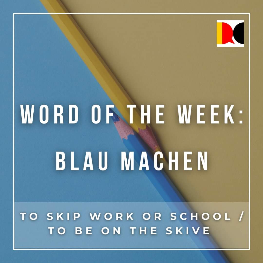 This #dciwordoftheweek isn't linked to the colour blue but perhaps originates from 'Blauer Montag' or 'Blue Monday', traditionally a day when some tradespeople didn't work or didn't want to put full effort in after the weekend.
#German #words #wordsMatter