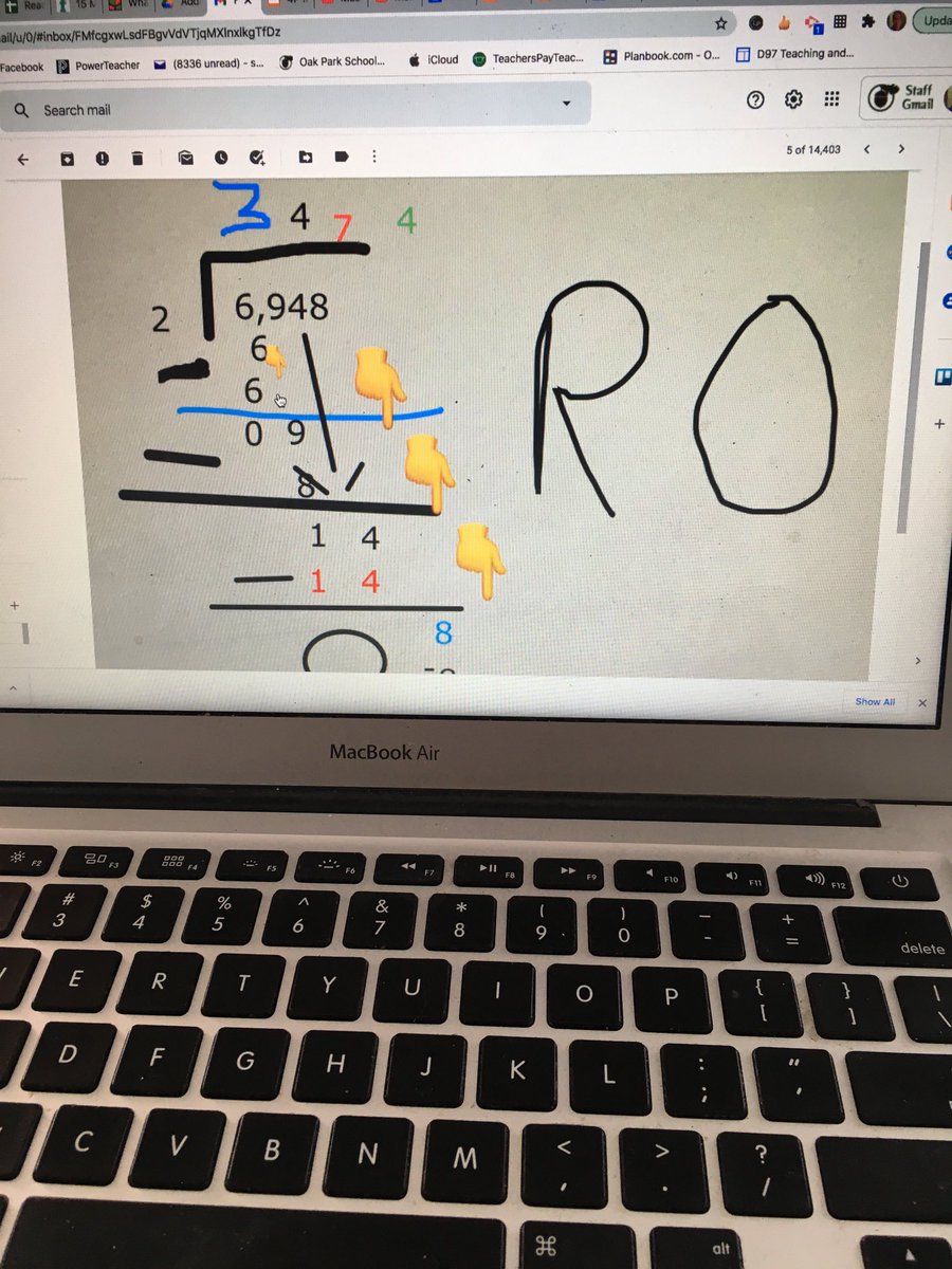sdperkins728's tweet photo. Long division, emoji style. ⁦@OakPark97⁩ #hatchtigers https://t.co/fycC2snyGR