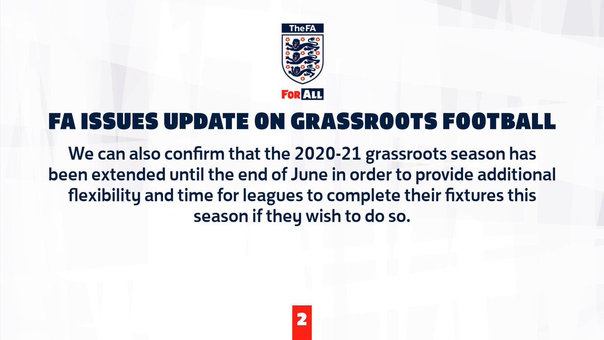 The <a href="/FA/">The FA</a> have provided an update on grassroots football following the Government's announcement 👇