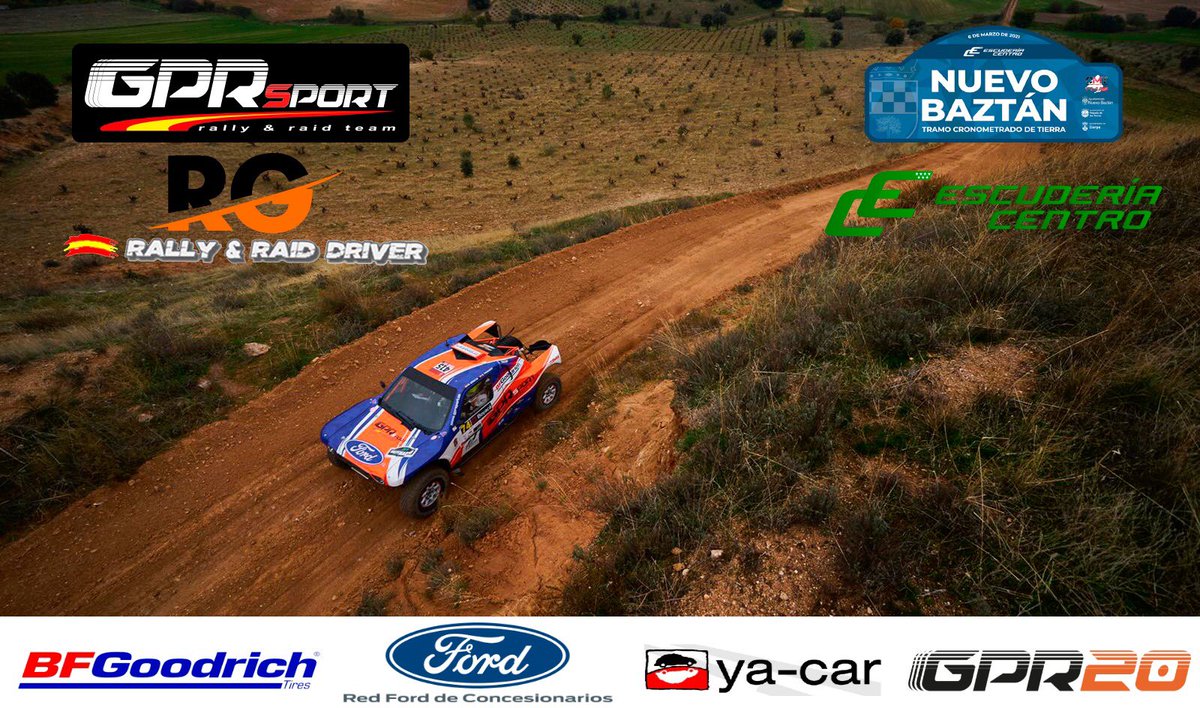 Arrancamos la temporada!

Estamos con muchas ganas de volver a subirnos al #GPR20 de @GPR, y el I Tramo cronometrado Nuevo Batzán, organizado por la @EscuderíaCentro, será donde podamos seguir evolucionando este gran #SxS.

<a href="/FordSpain/">Ford España</a> @BFGoodrichEU <a href="/YaCarOficial/">Ya-Car</a>