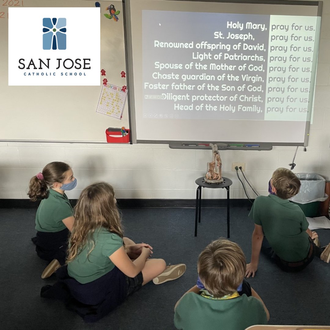 SanJoseCSJax's tweet photo. Our 4th Graders are making this the Best Lent Ever with their daily Litany to St Joseph. They are also this month's host to our travelling St. Joseph Statue. #sanjosecatholic #TrojanPride https://t.co/rOgKMDsGsX