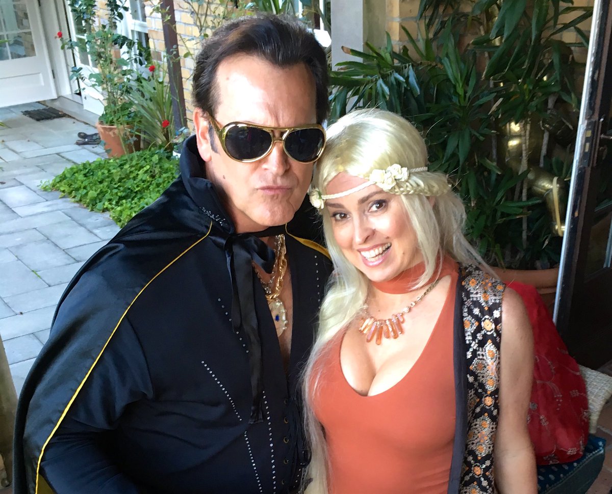 GroovyBruce's tweet photo. As of today, I have been married to this fine woman, Ida Gearon, for 30 years. Marriage in Hollywood is measured in dog years, so we’ve actually been married for, like, 210 years. Here’s to the next 30,  baby! (FYI, she’s not a blonde and I am not Elvis) https://t.co/CVccI4gp1Q
