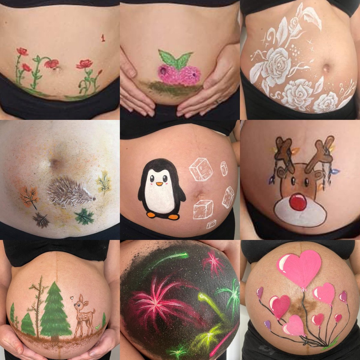 MianoDoesMakeup's tweet photo. Fiz uma sequência de bellypaintings durante 9 meses de gravidez da minha prima 🥺 I’m so proud of it 🥰 #twitterseesitfirst https://t.co/x0OXexiB60
