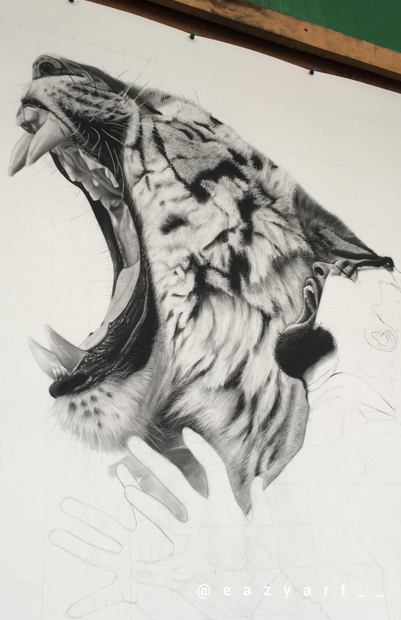 Eazy Art Brought To You From Animal Human Series Episode I Rage Ii Medium Charcoal Graphite On Paper 30 Hours 44 Mins Gone Work Still In