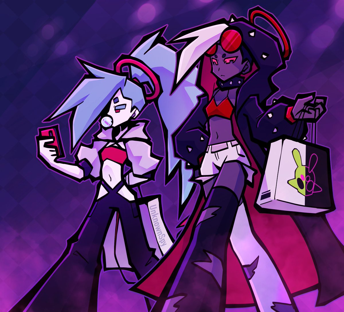 Girls night out Elith and Roxxe. #originalcharacter. pic.twitter.com/Hij6zG...