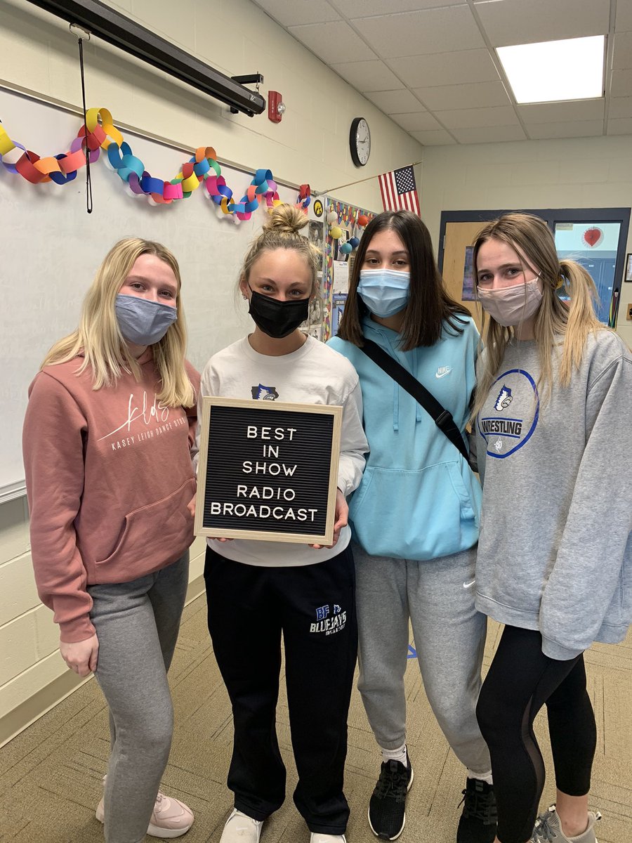 Faith, Olivia, Malai, and Alexis won Best in Show for their radio broadcast 103.9 Southern Sunrise.