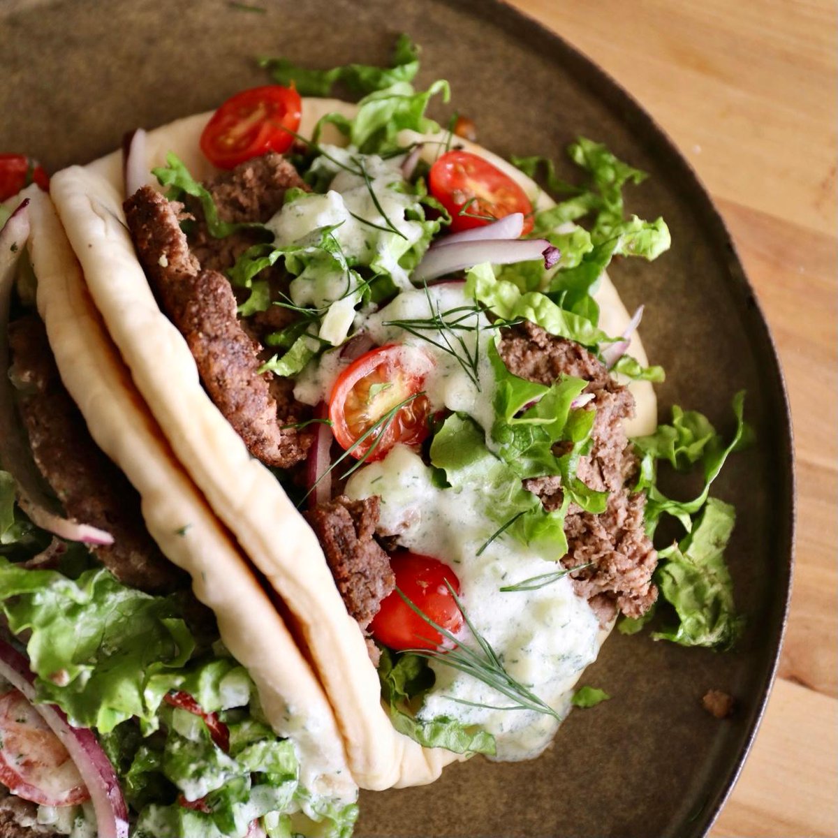 ImpossibleFoods's tweet photo. Feast yours eyes on the Impossible™ Gyro by @kasimjhardaway. Your kitchen is ready. (It's Yee-roh BTW) #MeatGoals #CookImpossible https://t.co/doU4rcgfuP https://t.co/75wgekihl1