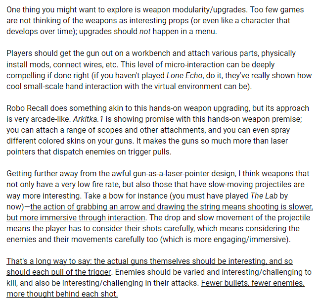 Ben Lang Auf Twitter Input I Shared On Vr Design At Least As Far Back As 17 You Might Have Thought I D Made This Case Directly To Valve Given The Way Half Life