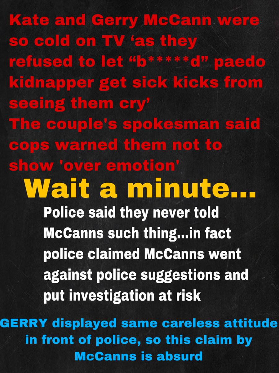 💥Are you new to Madeleine McCann case?

In the middle of a negotiation, with a possible kidnapper, GERRY #MCCann  “was sucking casually on a lollipop while reading banalities in sites on the Internet and talking about rugby

It’s in police files..because it was shocking to cops
