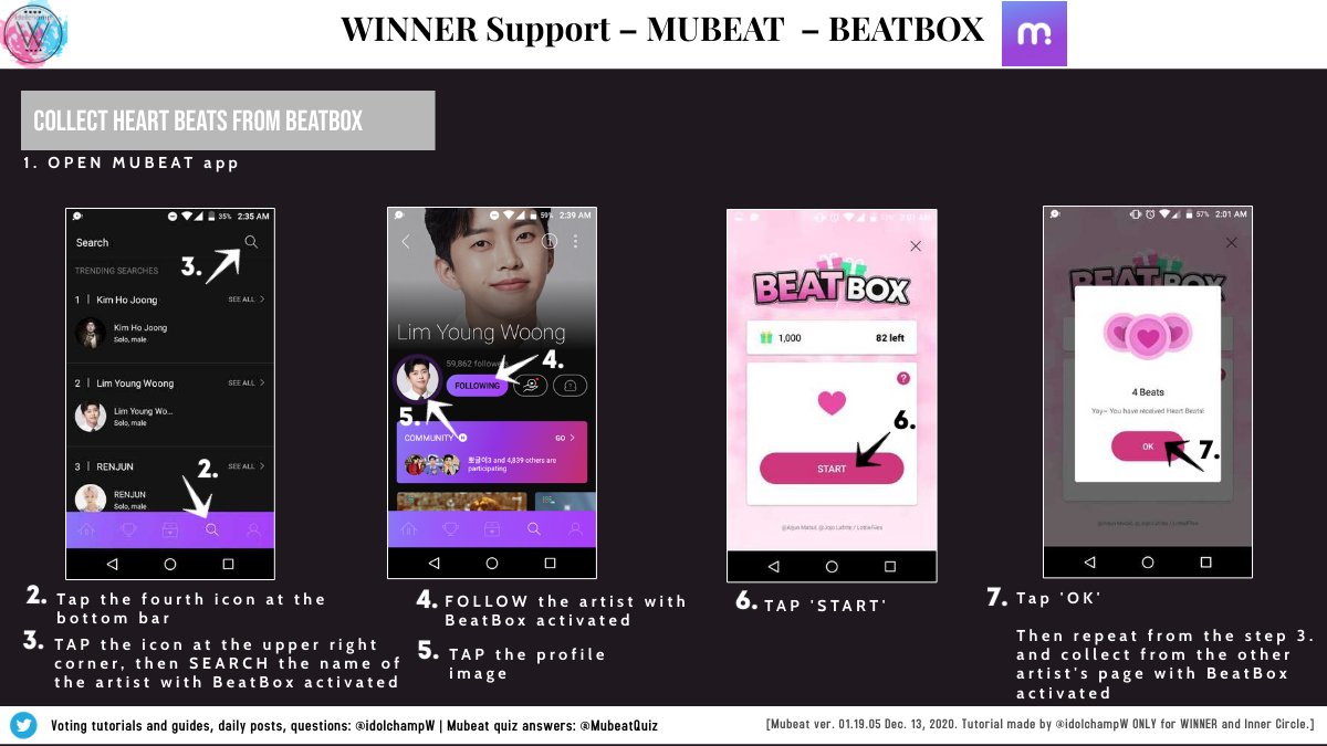idolchampW's tweet photo. 📣❕MUBEAT
Collect HeartBeats from BeatBox
🕑2pm KST (in about 3 HOUR!)

Collect from:
🔗Young Woong https://t.co/vMExeNvfdO 
🔗Suga https://t.co/m1747Ux7PE
🔗Stray Kids https://t.co/4yZf6JMPls
🔗Seventeen https://t.co/ozAJgQmoK3

#WINNER #위너 @yginnercircle 

Tutorial👇 https://t.co/lgVY9d5dFa