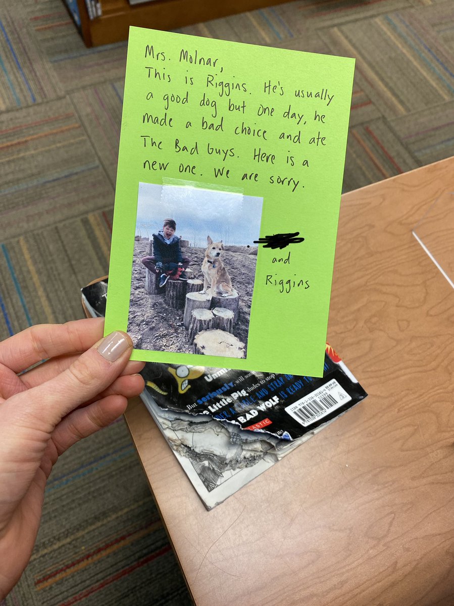 This sweet pup loved #thebadguys SO much he tried to eat them! 😆 I loved getting to see these best buds + how thoughtful to send in a new copy. Thank you ❤️ #itsworthit #librarylife #librariesareWORTHIT #WORTHreading <a href="/mayhillsbobcats/">Mrs. Mayhill</a>