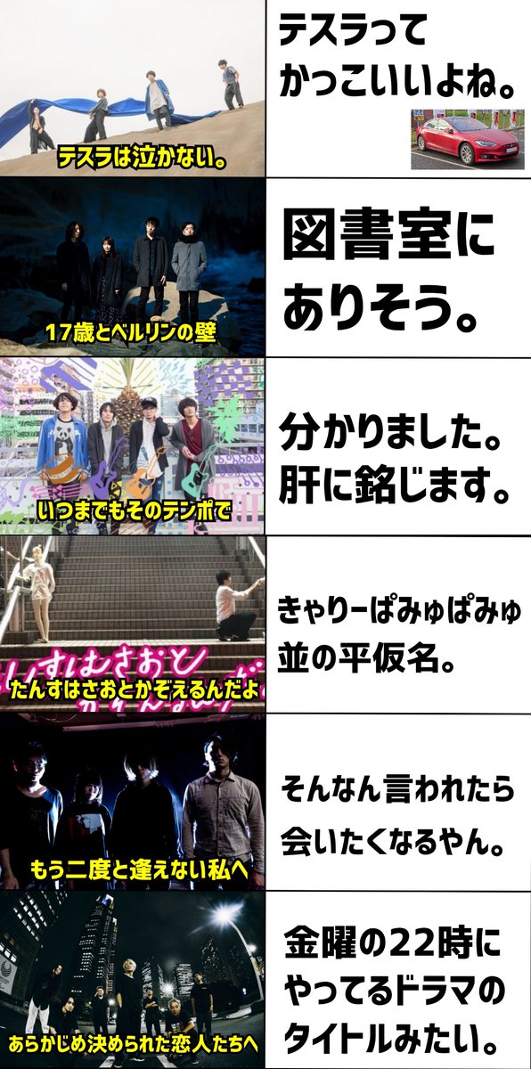 最近は 文章みたいなバンド名 が非常に多いので 僕の 最近は 文章みたいなバンド名 が非常に多いので 僕の