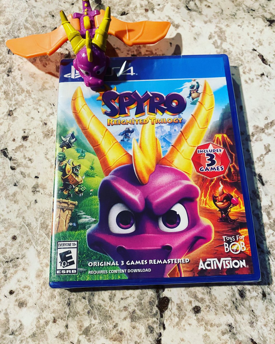 PrincessGarnet_'s tweet photo. My friend @cyote79 sent me this for Christmas! I absolutely love the first two Spyro games. I have them for the PS1 and 100% completed them. I’ve always wanted to play the 3rd one! Cant wait to play these and get trophies! 

#SpyroTheDragon #SpyroReignitedTrilogy https://t.co/J2ruBejYUs