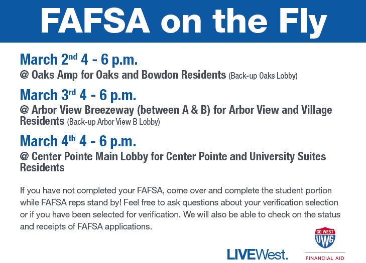 FinancialAidUWG's tweet photo. In-person. Safe. Socially Distanced. FAFSA Completion Assistance!! Join us next week at the locations on the attached flyer for FAFSA Help!! 
Thank you for the partnership on this event, @uwghousing!!
#UWG https://t.co/VvJFKfZisk