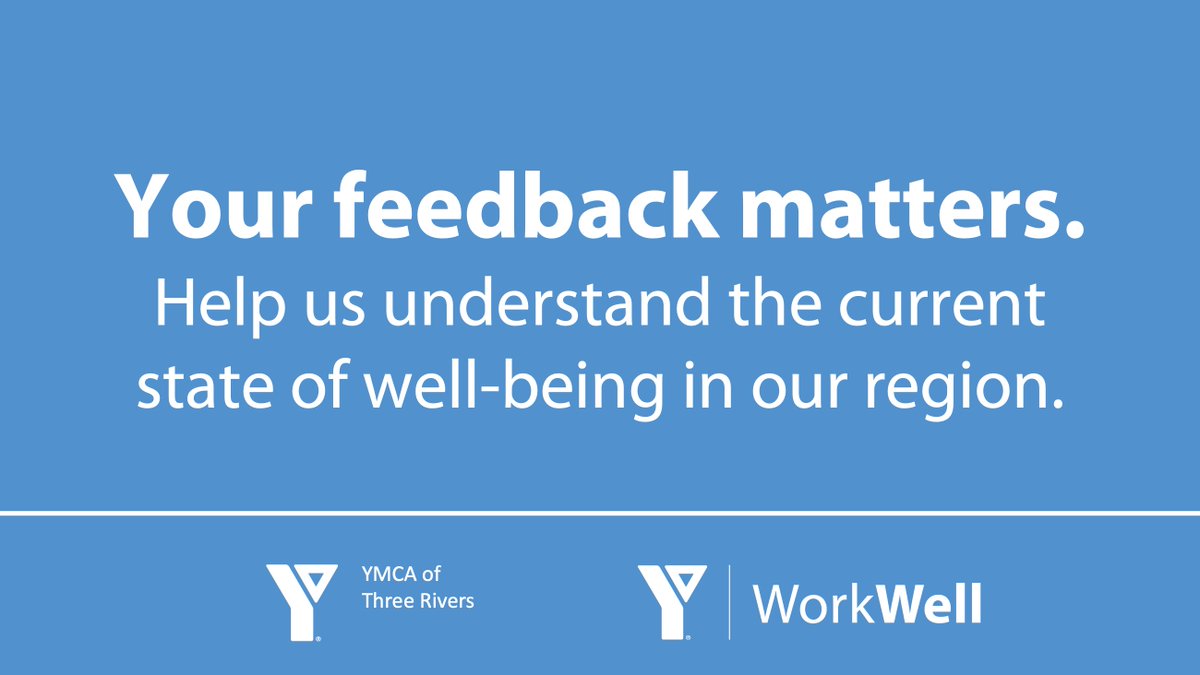 Your well-being matters and your feedback matters. Please help our YMCA understand well-being in our region by:

1⃣ Answering this quick 4-minute survey on well-being and community connection
2⃣ Sharing and RTing w/ as many people as possible

Survey link: bit.ly/WellBeingCheck…