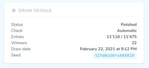 Winners have been drawn, and will be DM'd shortly.

Seed: 5ZYdWzU6rsARXRZV