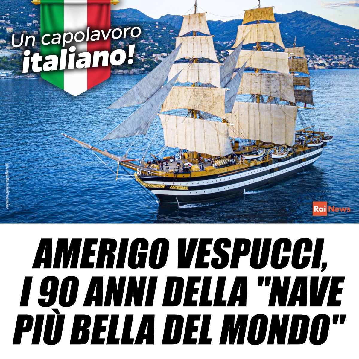 Uno dei simboli del nostro Paese all’estero, l’Amerigo Vespucci compie 90 anni! L’unità più antica della Marina Militare ha percorso più di 800mila miglia. Auguri alla nave più bella del mondo, così come la definì il comandante della portaerei americana USS Independence. 🇮🇹 https://t.co/AvzQz2Kjrb