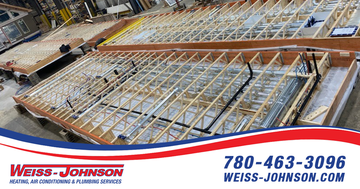More great work! Check out this new heating system installed in a floor joist system done by our guys in a modular home plant. #yeg #edmonton weiss-johnson.com
