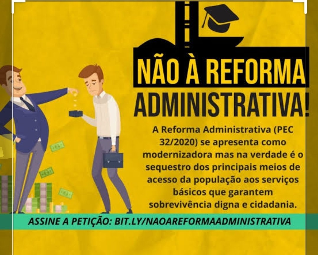 Renata41931991's tweet photo. A reforma administrativa pretende acabar com os serviços públicos já existentes e disponíveis à população. 
#NÃOéReformaéDesmonte https://t.co/b5tHh6NA6F