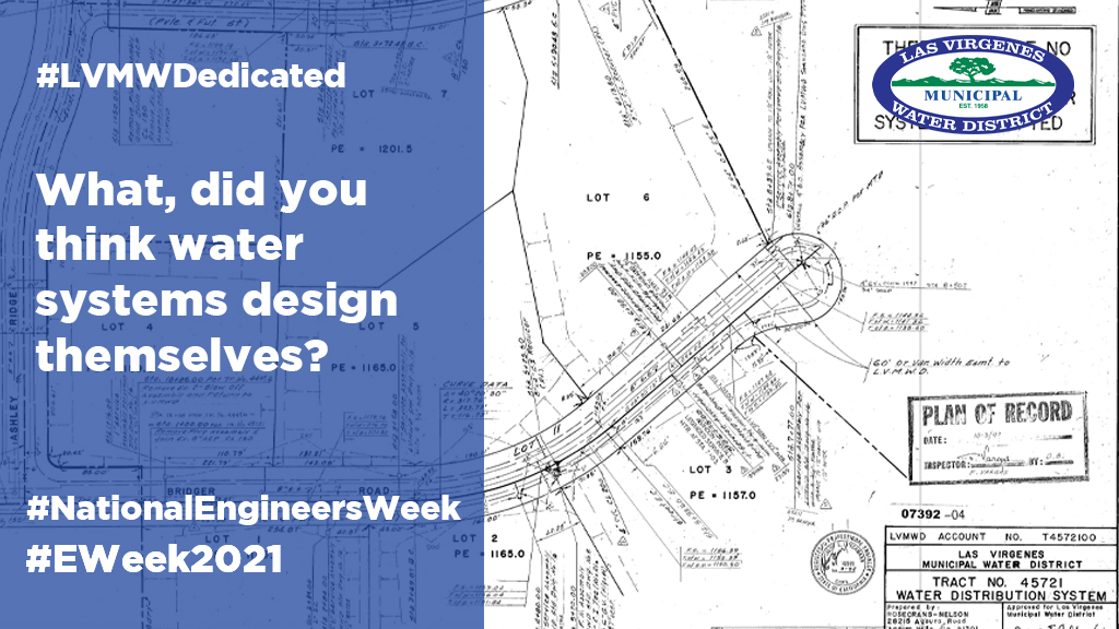There's magic under your feet, and it’s there because of the wizardry of engineers - like designing water distribution systems!  It's #engineersweek and we are celebrating the work our engineers do to make sure delicious #LVTap water is flowing to our valued customers. #EWeek2021