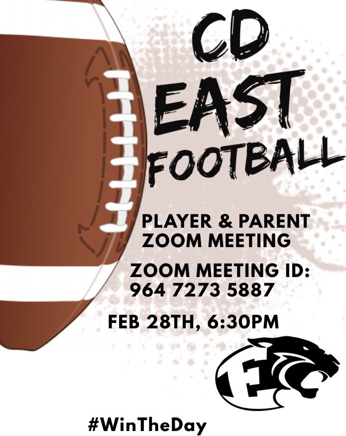 CD EAST Football, 2 important dates coming up, please mark your calendar. #WinTheDay