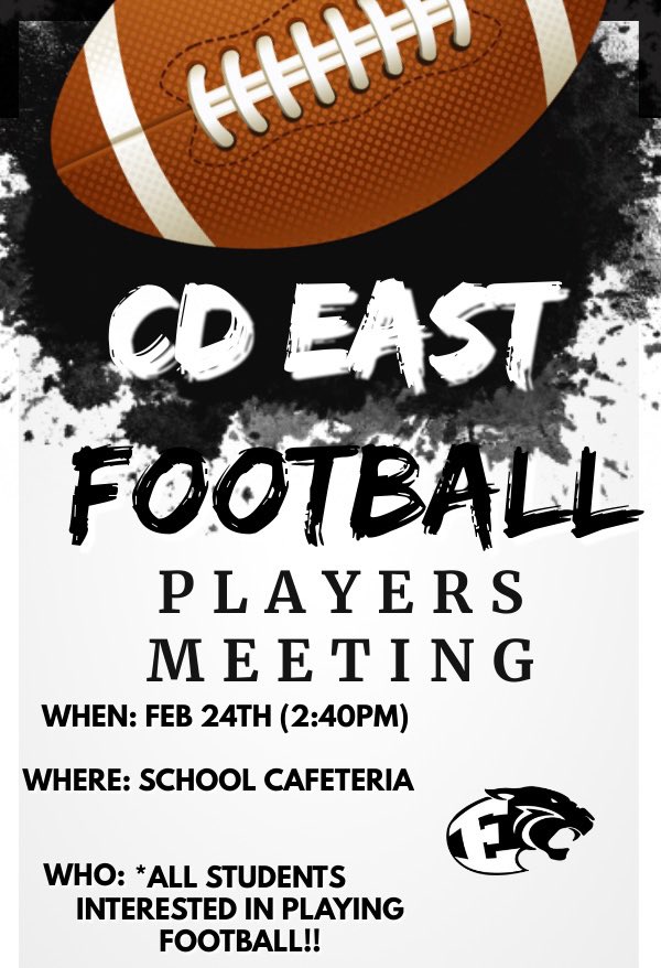 cdeastfootball's tweet photo. CD EAST Football, 2 important dates coming up, please mark your calendar. #WinTheDay https://t.co/10os35mcPA