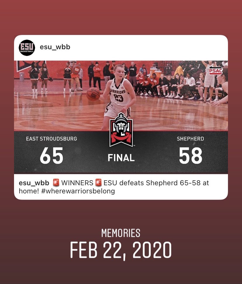 ESU_WBB's tweet image. #Throwback to this day last year when we hosted Shepherd for our Pink Game 🎟🏀 &amp;amp; won 65-58! We miss these moments so much ❤️🖤 #TakeUsBack #WinningWarriors