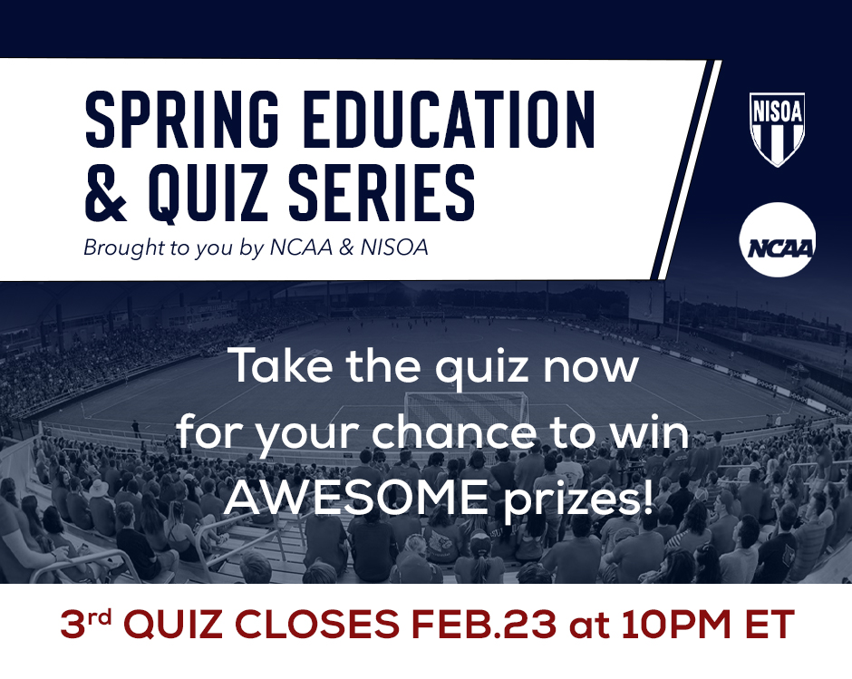 nisoadotcom's tweet photo. Take Quiz #3 of the Spring Education Series now! This short quiz will be reviewed on the webinar Wednesday night!
Take Quiz Here: https://t.co/UAqD3Wfld4
#NISOA #VideoQuiz https://t.co/0wHlktH56m