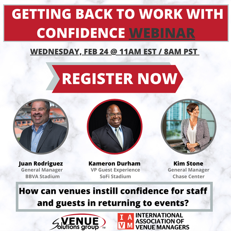 Join us this Wednesday at 11 AM EDT for a webinar, powered by Venue Solutions Group, on how venues can instill confidence for the return to events. Learn about the cutting-edge post COVID elements being incorporated by venue industry leaders. Register now! buff.ly/3uqOnWb