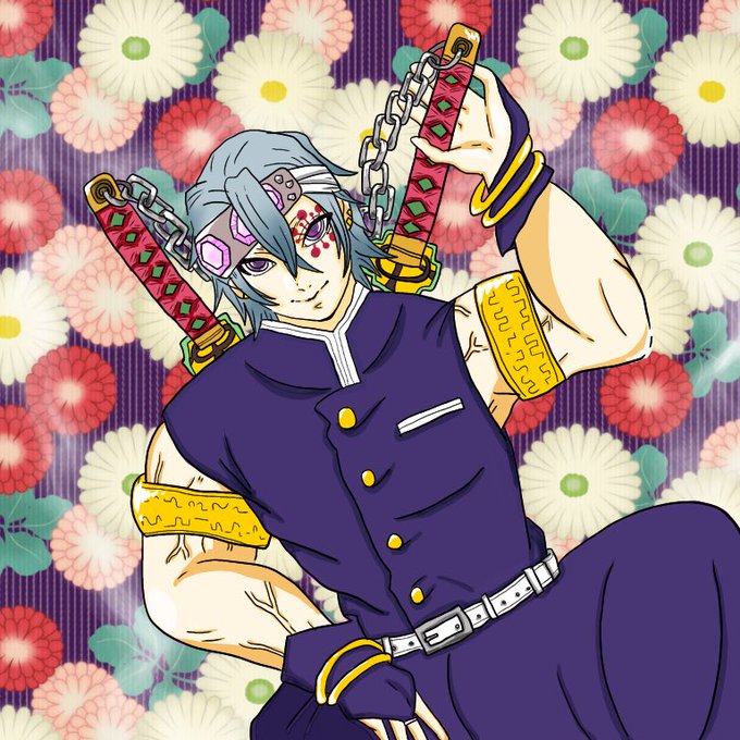 りださんがTwitterに投稿した宇髄天元(鬼滅の刃)のイラスト。