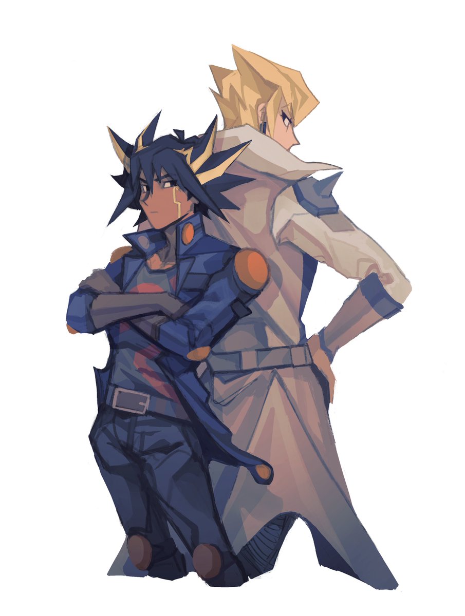 judgedarts's tweet image. jack and yusei in 2 styles >_< #ygo