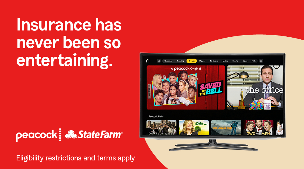 insguyJohn's tweet image. Get a 30-day trial of Peacock Premium. Simply log in to your State Farm account, for further instructions. Get started: ow.ly/o9WS50DGCbj. Eligibility restrictions and terms apply. After 30 days subscription will auto renew for $4.99/month.