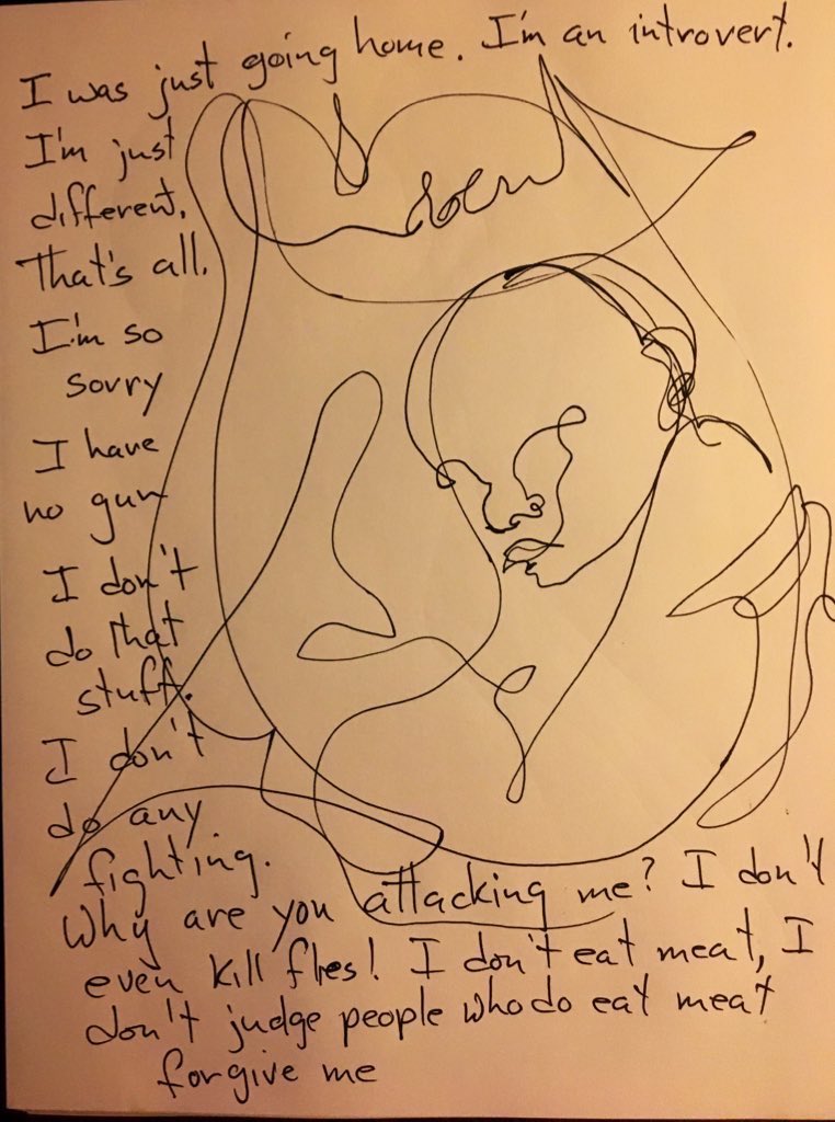 zim2918's tweet photo. The last words of Elijah McClain before three police officers in Aurora Colorado killed him

#BlackLivesMatter https://t.co/CsPJlXSc8a