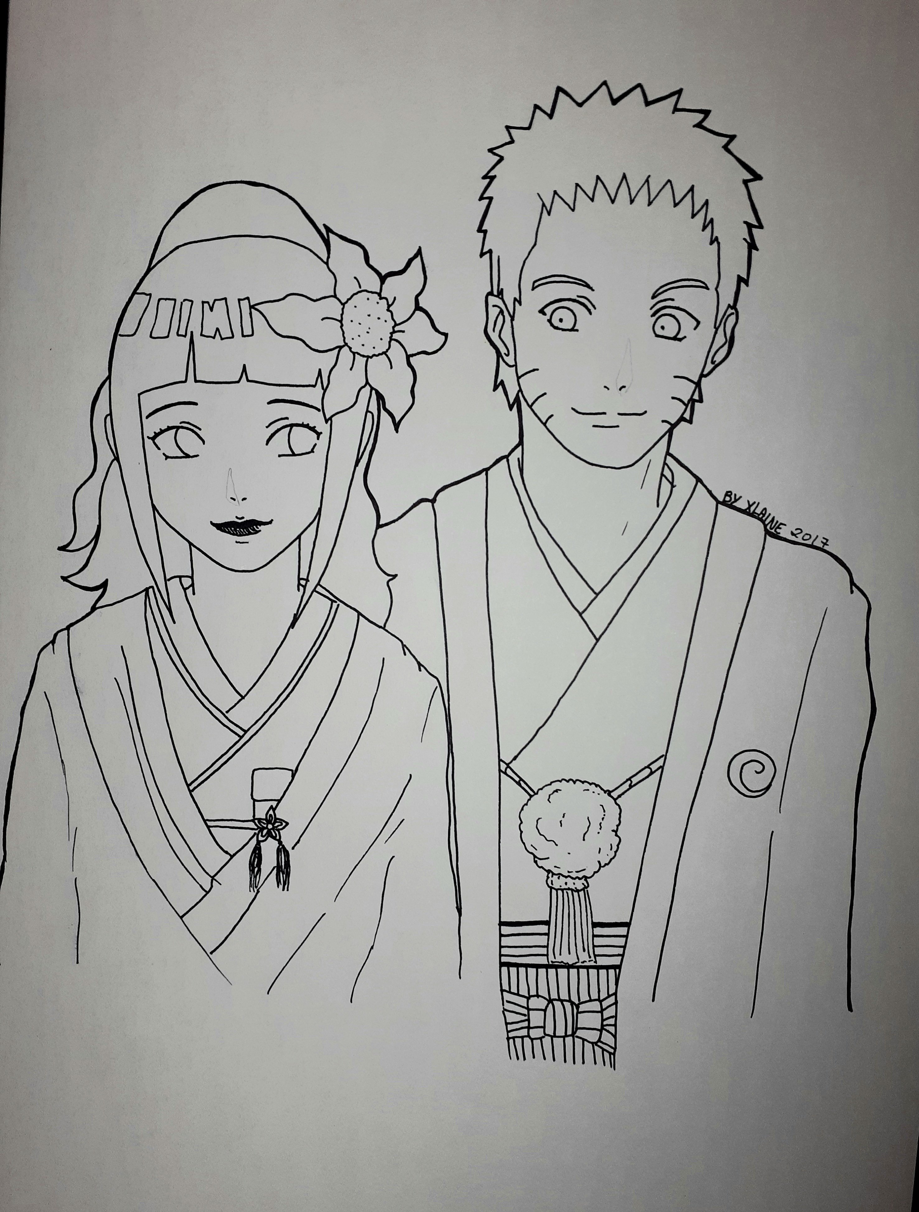 Violletart🎨 on X: Desenhos de 2017 😍💕💕 Naruto e Hinata no dia do  casamento. E no outro desenho eles com seus bebês Boruto e Himawari, em  formato chibi💕💕💕😍  / X