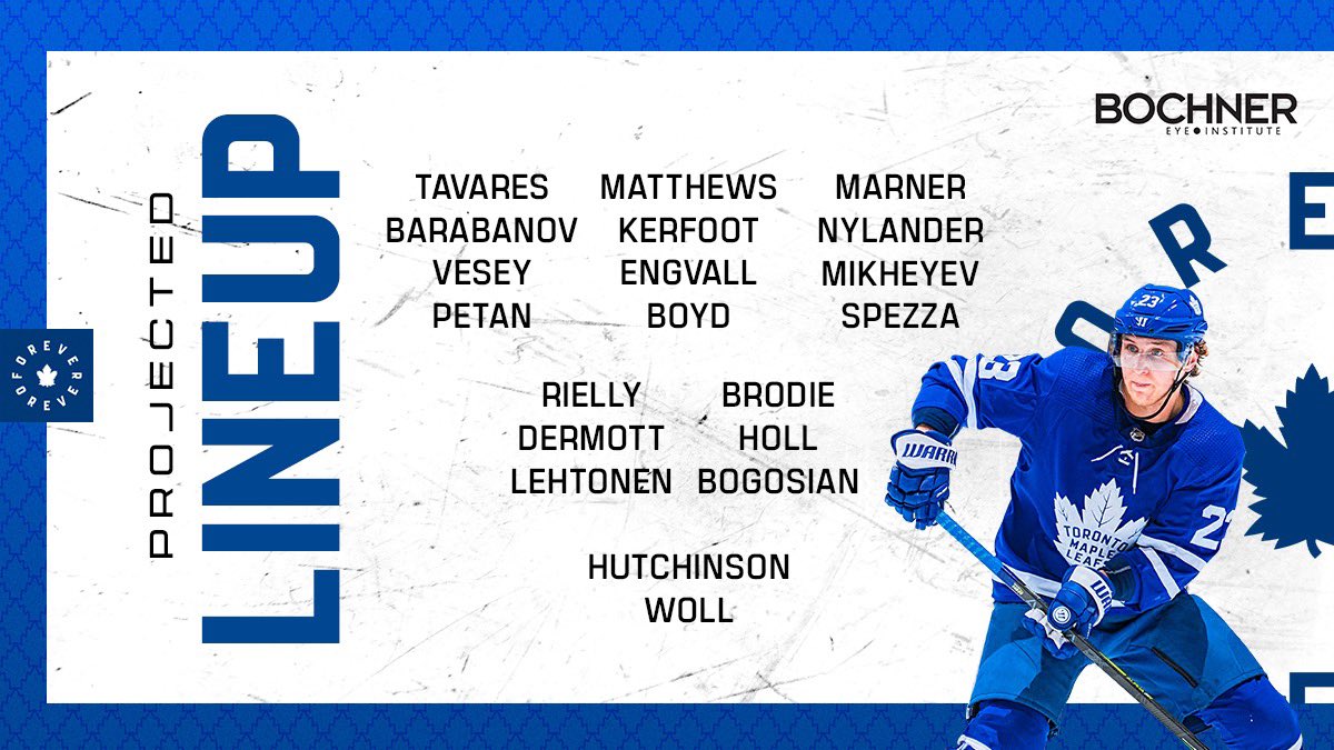 A look at the Leafs lines in - Toronto Maple Leafs